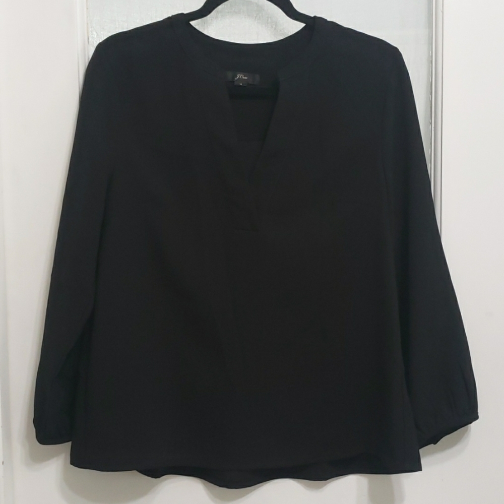 J. Crew Black Long Sleeve Swing Top